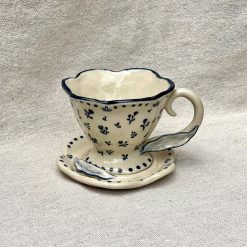 Tiny Floral Teacup & Saucer Set - Image 4
