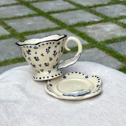 Tiny Floral Teacup & Saucer Set - Image 2