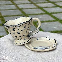 Tiny Floral Teacup & Saucer Set - Image 3