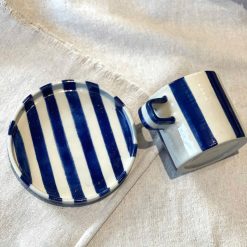 Stripe Mug & Saucer Set - Image 2